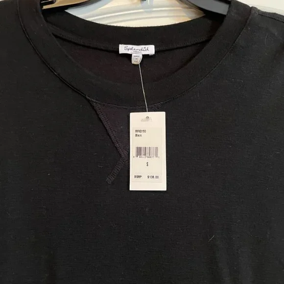 Splendid Black Tunic Sweater - Size Small - Retail $138 - NWT! Kangaroo pocket! - Picture 2 of 4